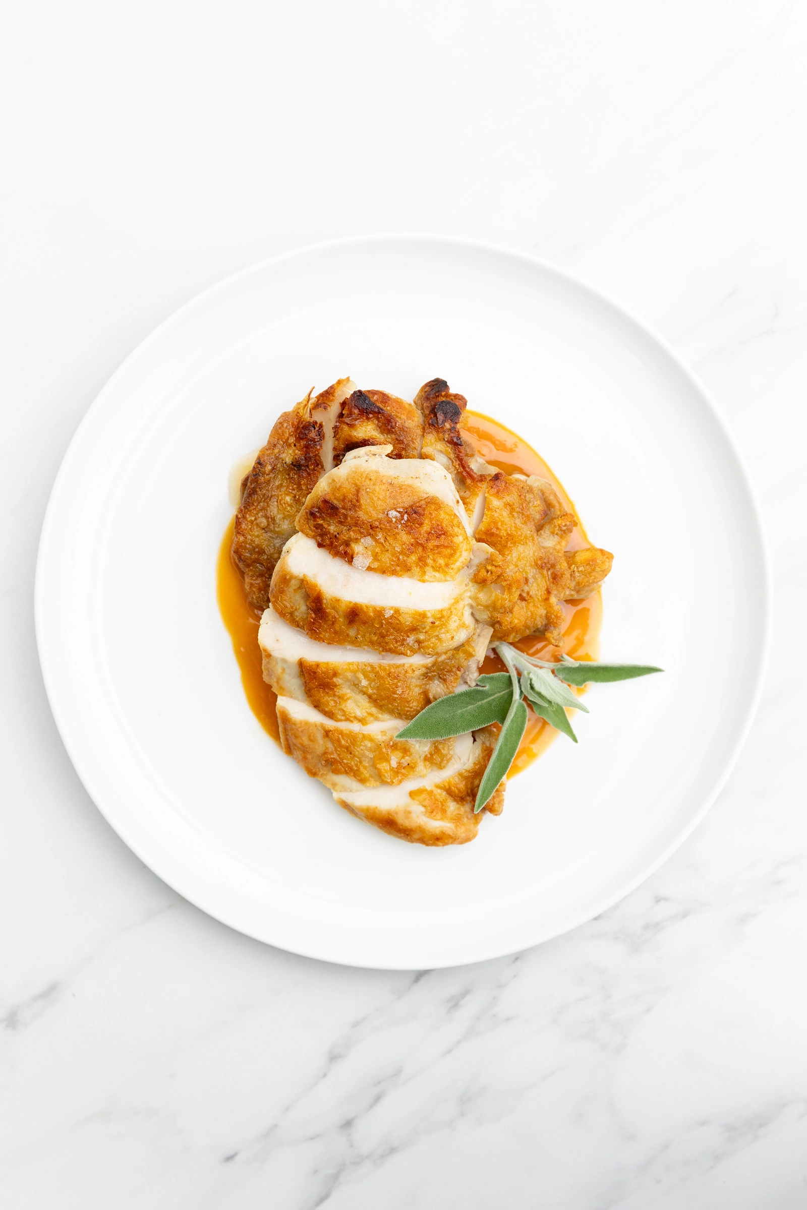 Lemon Myrtle Chicken with Quince and White Wine Sauce
