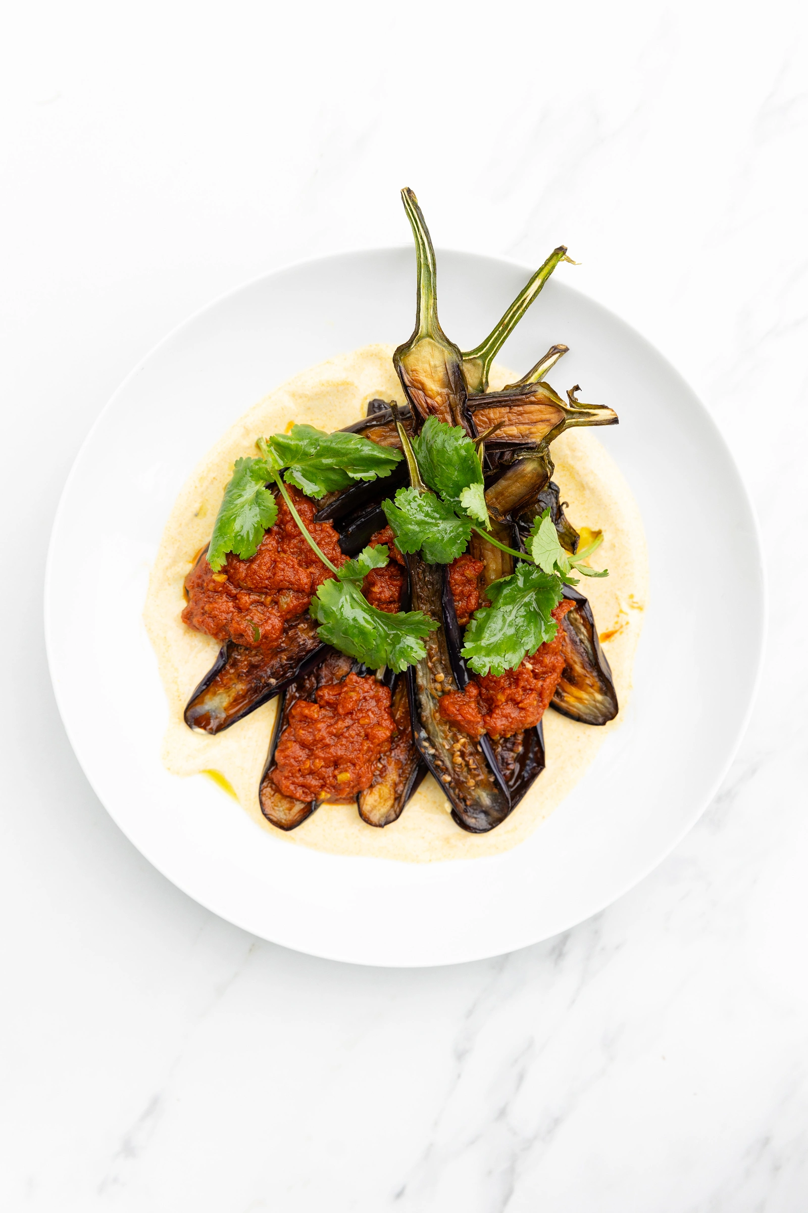 Spiced Punjabi Eggplant with Lemon & Garlic Yoghurt